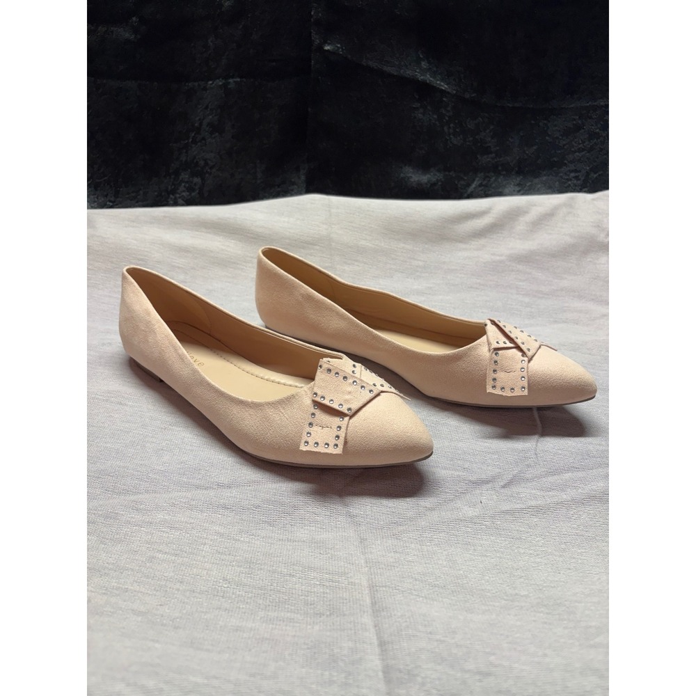 Stillieve Womens Pointed Toe Bow Ballet Flats Blush Pink Studded Shoes XZ0084 10